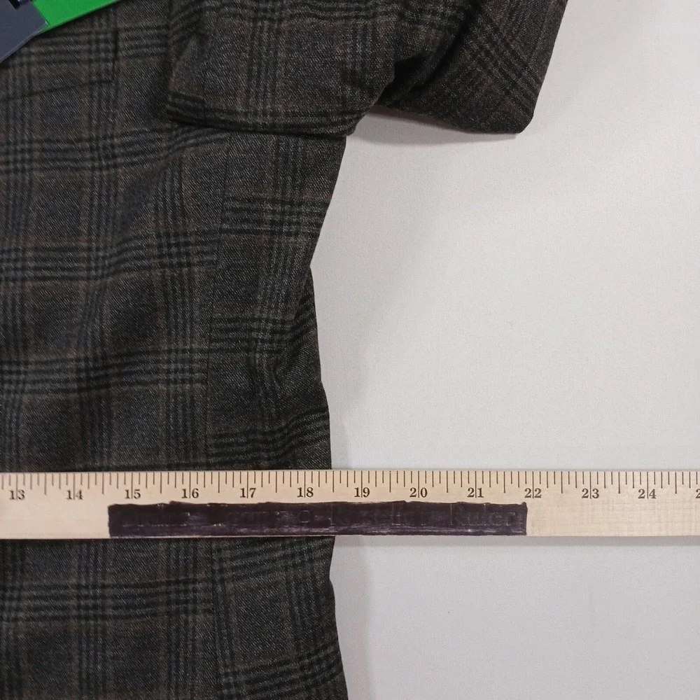 Tommy Hilfiger Pattern Sport Coat Mens 40L Olive Brown Plaid Modern-Fit $295 NEW